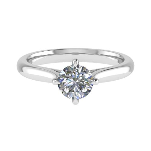 0.2 Ct Natural Round Cut Matilda  Solitaire Diamond Rings in 9K White Gold