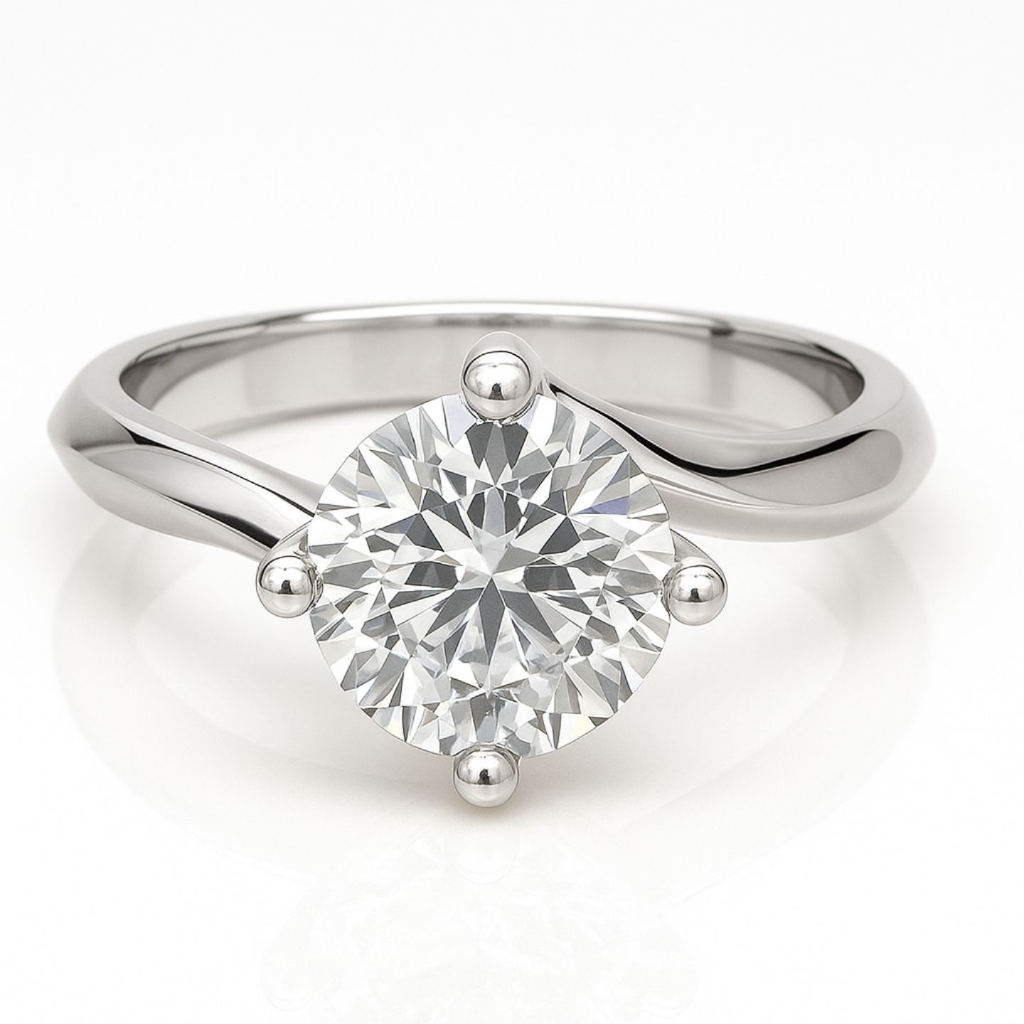 0.25 Ct Lab Grown Diamond Round Cut Candyce  in 18K White Gold