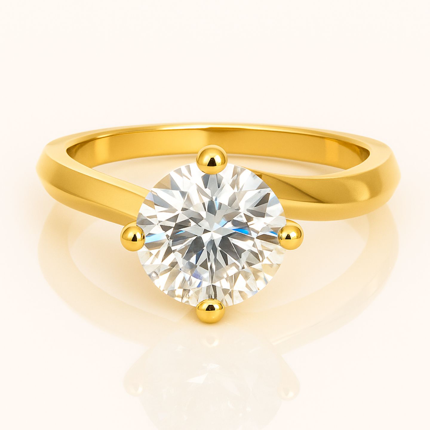 Candyce Lab Grown Diamond Yellow Gold 4 Prong 