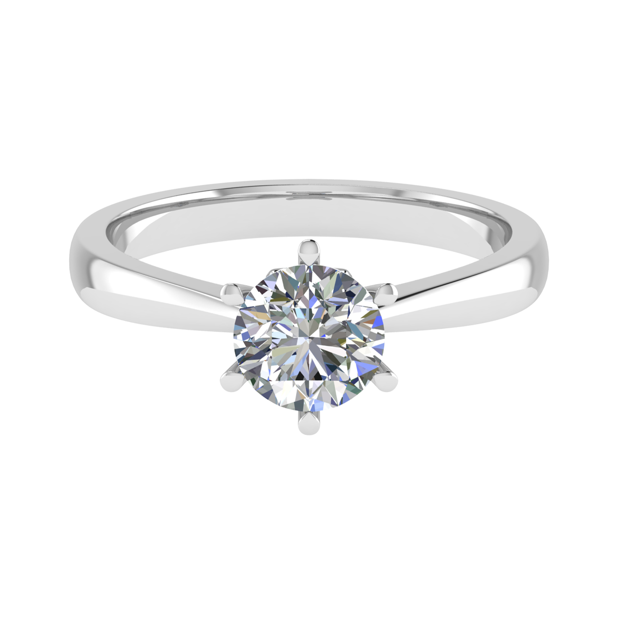 0.2 Ct Lab-Created Diamond Round Cut Brooksie  Classic Solitaire Engagement Rings in Silver 925