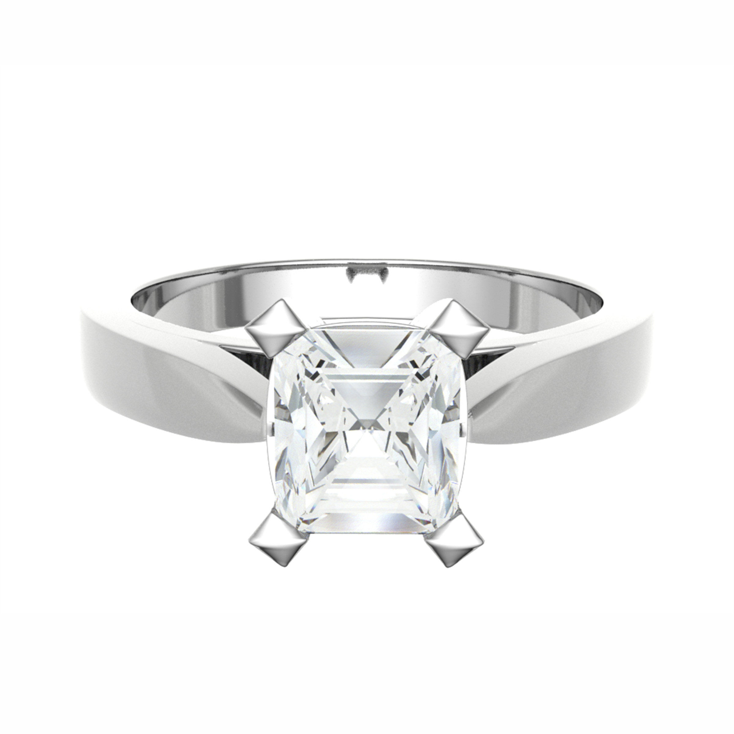 0.3 Ct Lab-Created Diamond Cushion Cut Bellanie  Classic Solitaire Engagement Rings in 9K White Gold