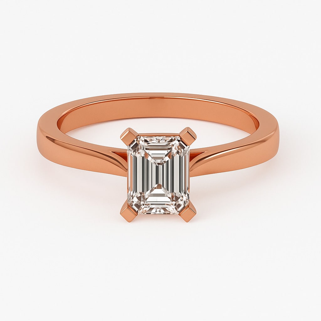 2 Ct Lab-Created Diamond Emerald Cut Dawnita  Classic Solitaire Engagement Rings in Silver 925