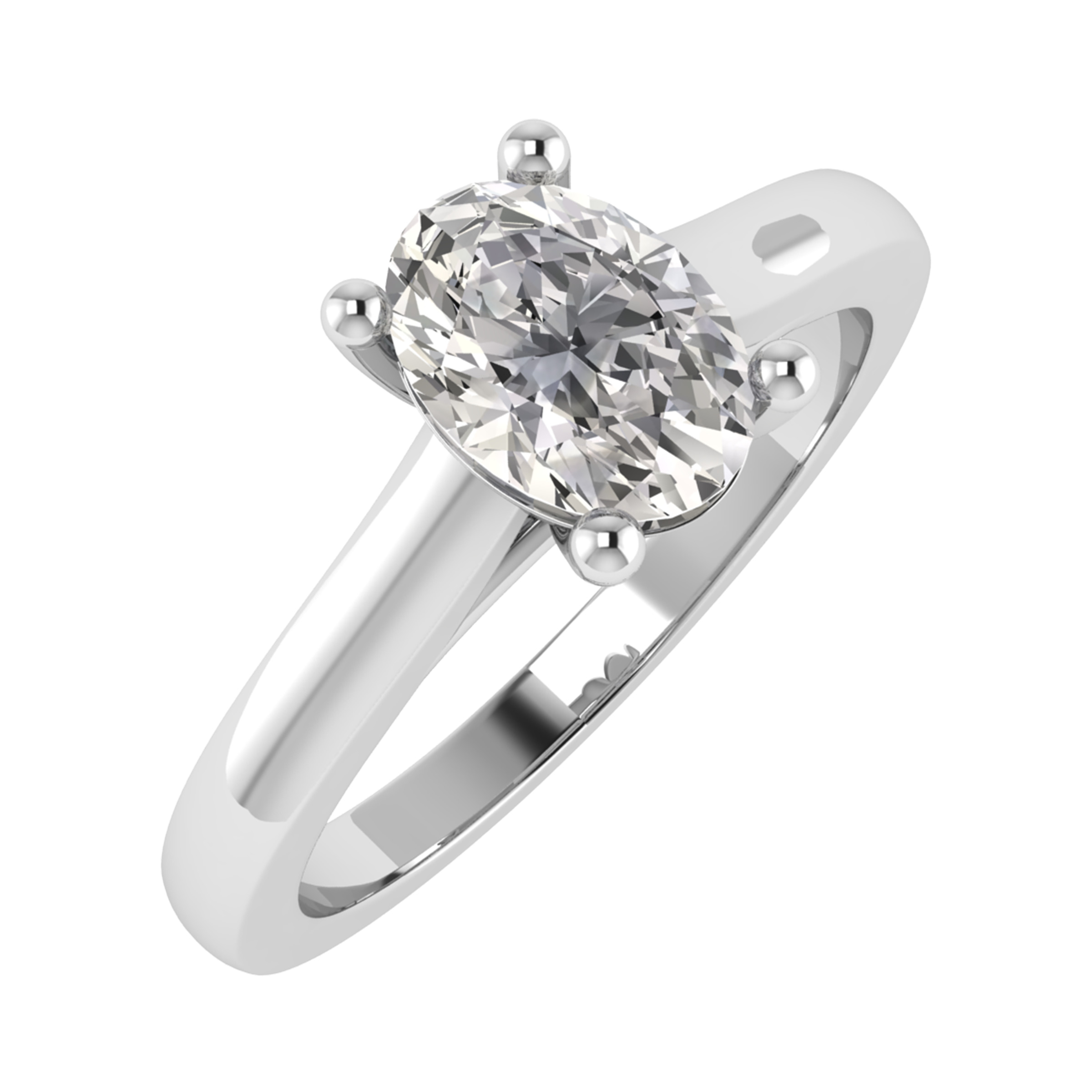 Oval Cut V Setting 4 Claw Solitaire Engagement Ring