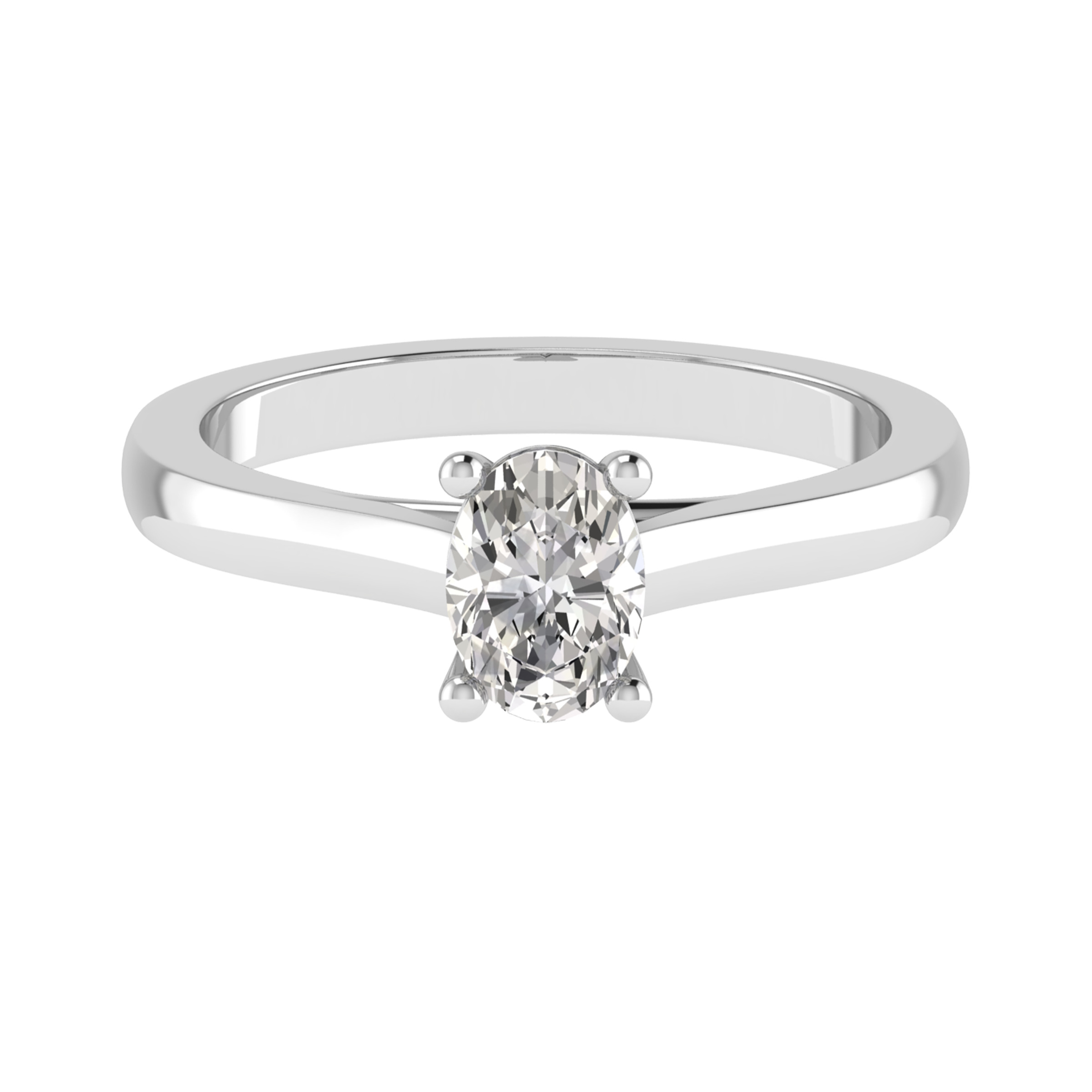 0.2 Ct Lab-Created Diamond Oval Cut Brittinee  Classic Solitaire Engagement Rings in Silver 925