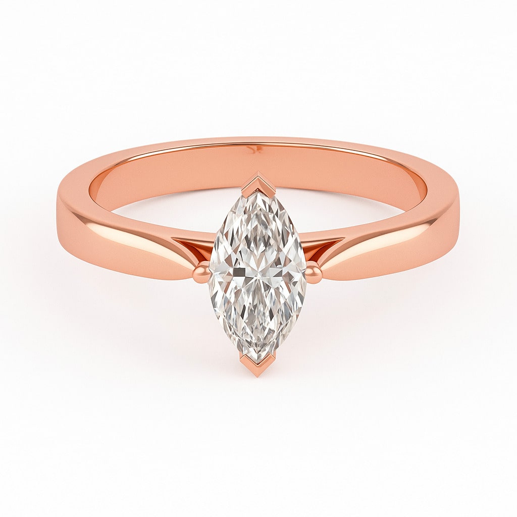 0.2 Ct Lab-Created Diamond Marquise Cut Brynlee  Classic Solitaire Engagement Rings in Silver 925