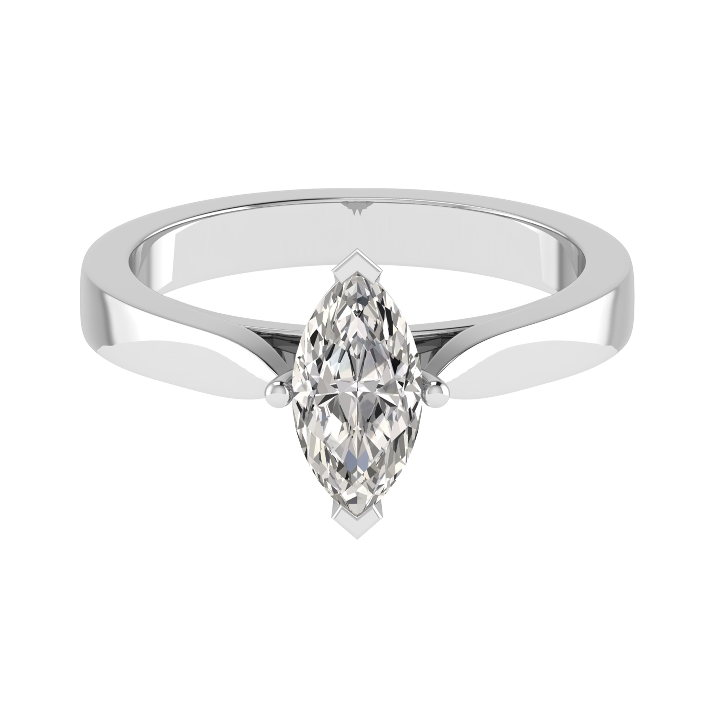 0.2 Ct Lab-Created Diamond Marquise Cut Brynlee  Classic Solitaire Engagement Rings in Silver 925