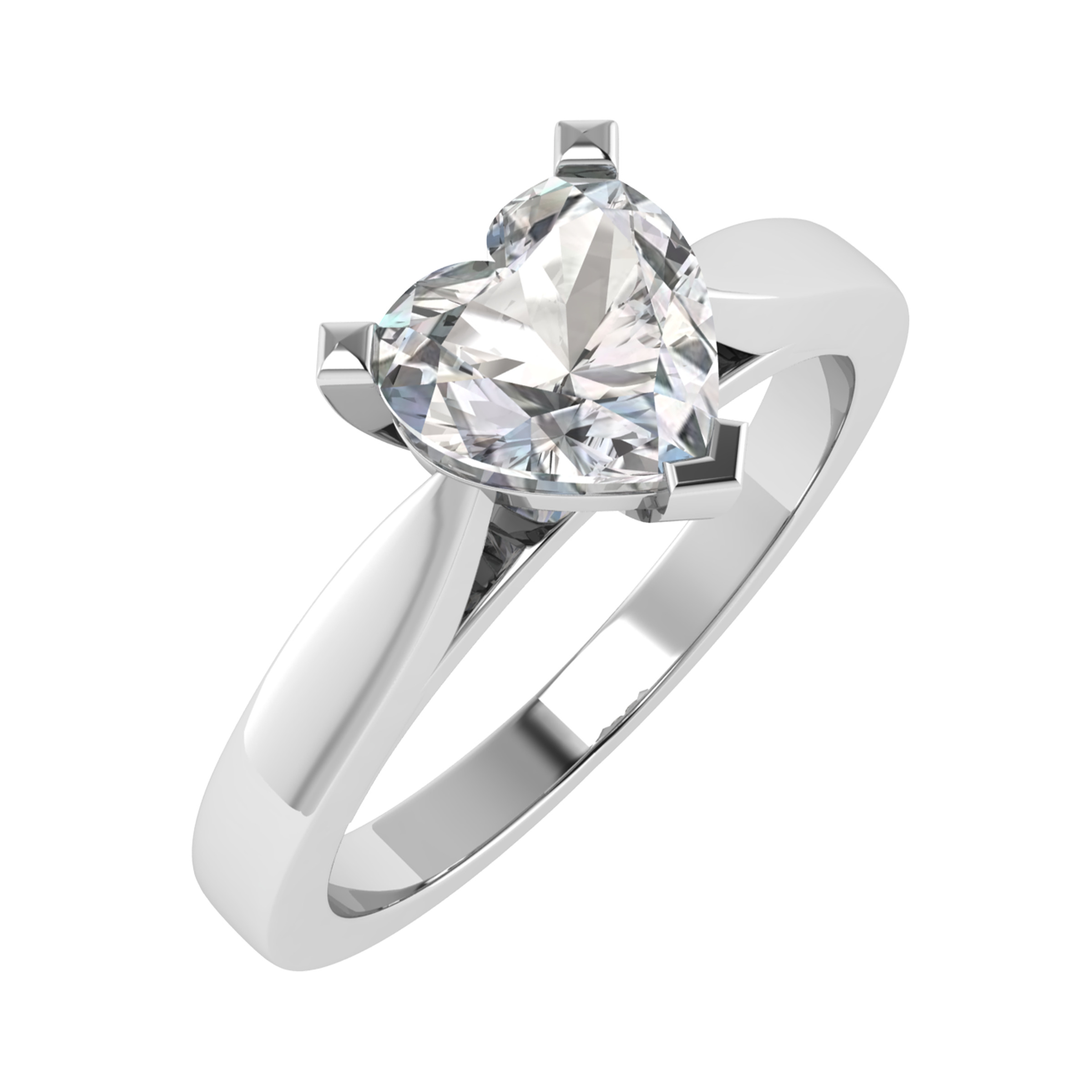 Heart Shaped Solitaire Engagement Ring