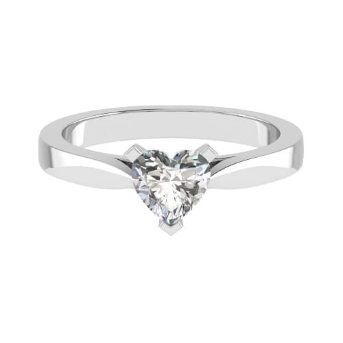0.2 Ct Natural Heart Cut Camlyn  Solitaire Diamond Rings in 9K White Gold