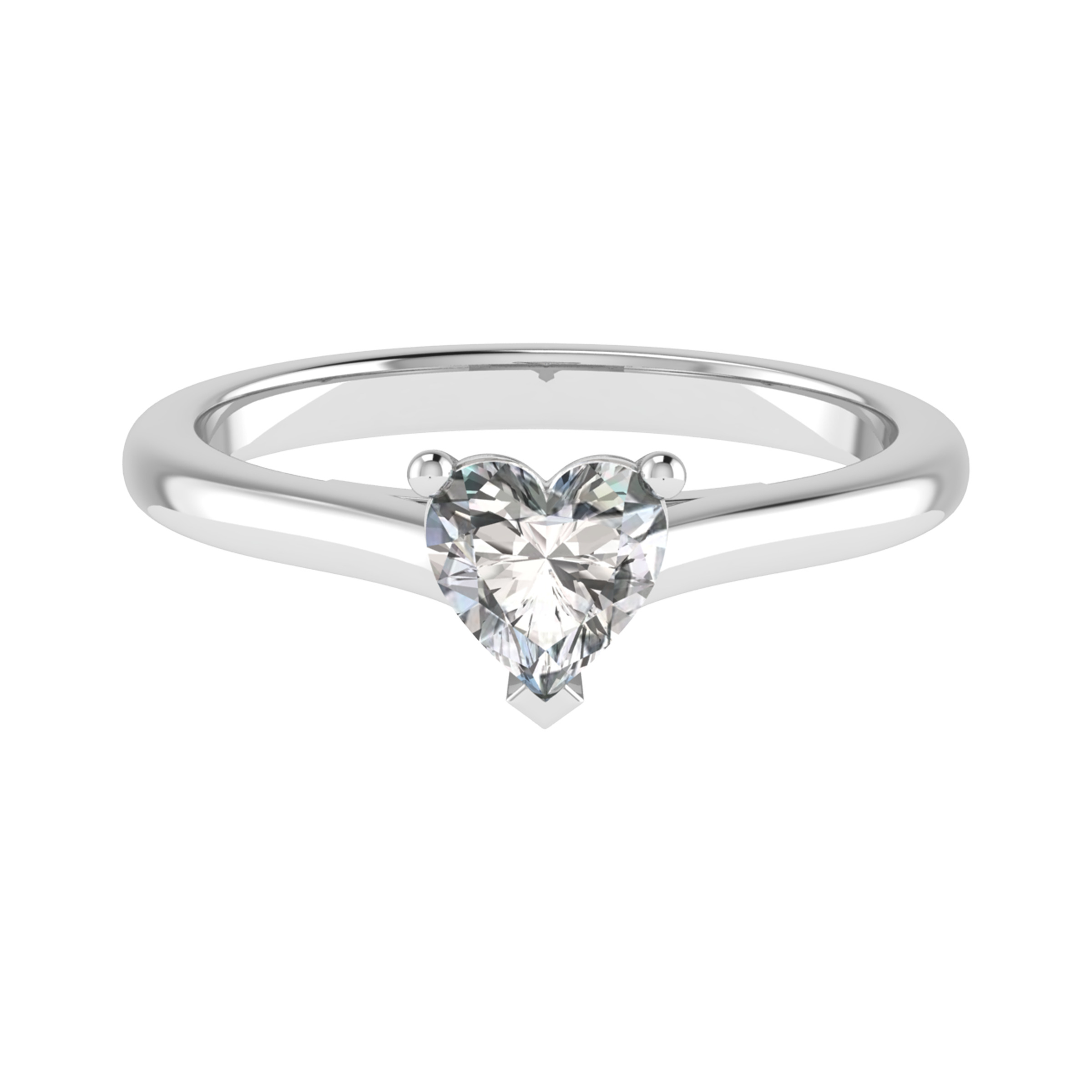 0.3 Ct Lab-Created Diamond Heart Cut Betsi  Classic Solitaire Engagement Rings in 9K White Gold