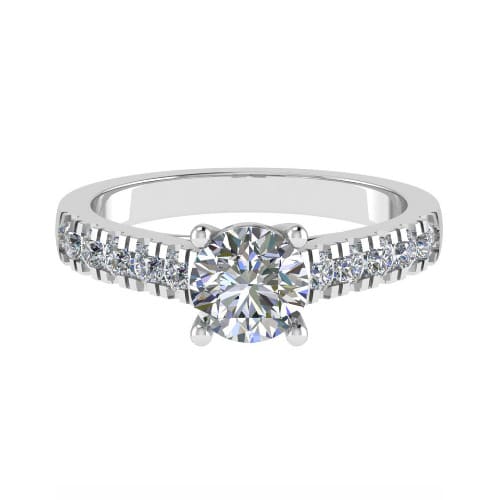 3 Ct Lab-Created Diamond Round Cut Cherice  Side Stone Engagement Rings in Silver 925