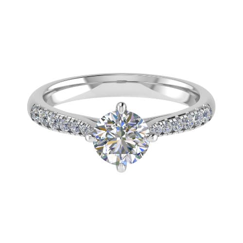 3 Ct Lab-Created Diamond Round Cut Countess  Side Stone Engagement Rings in Silver 925