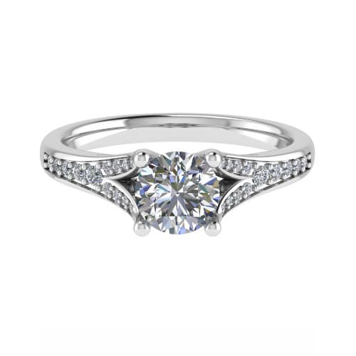 0.2 Ct Lab-Created Diamond Round Cut Charitee  Side Stone Engagement Rings in Silver 925