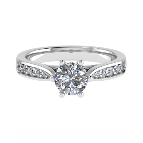 3 Ct Lab-Created Diamond Round Cut Chassity  Side Stone Engagement Rings in 9K White Gold