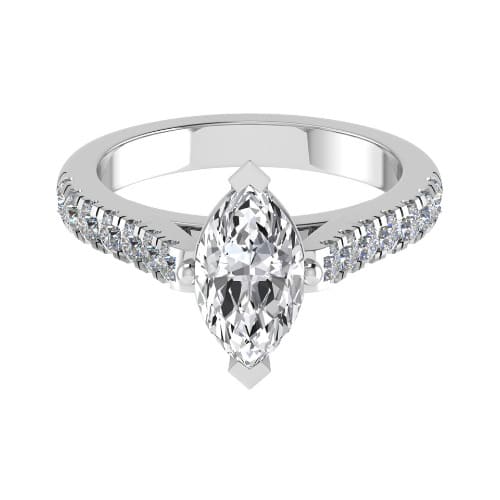 Kiara Fancy Style Side Stone Engagement Ring