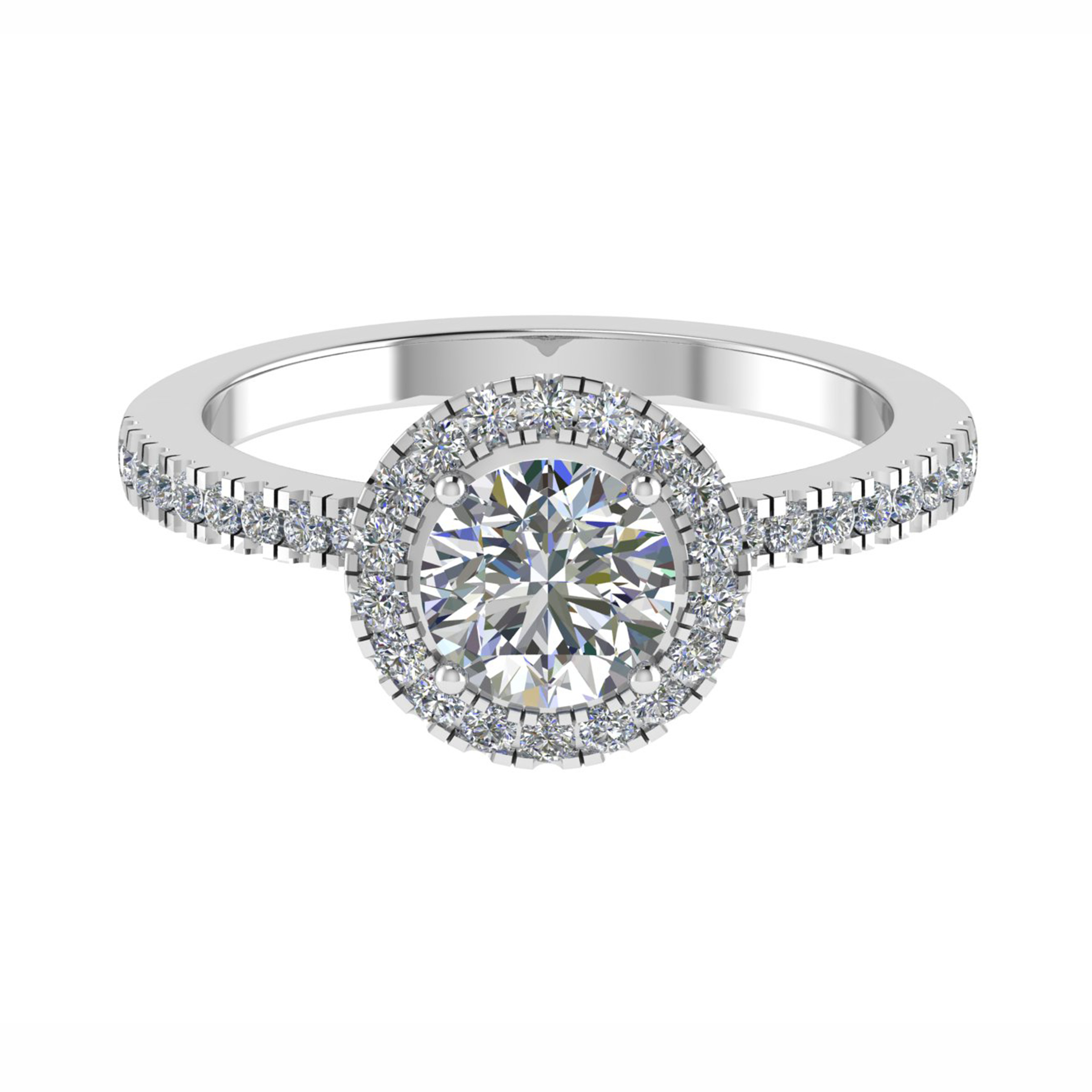 0.2 Ct Lab-Created Round Cut Eleanore  Cluster Diamond Rings in 9K White Gold