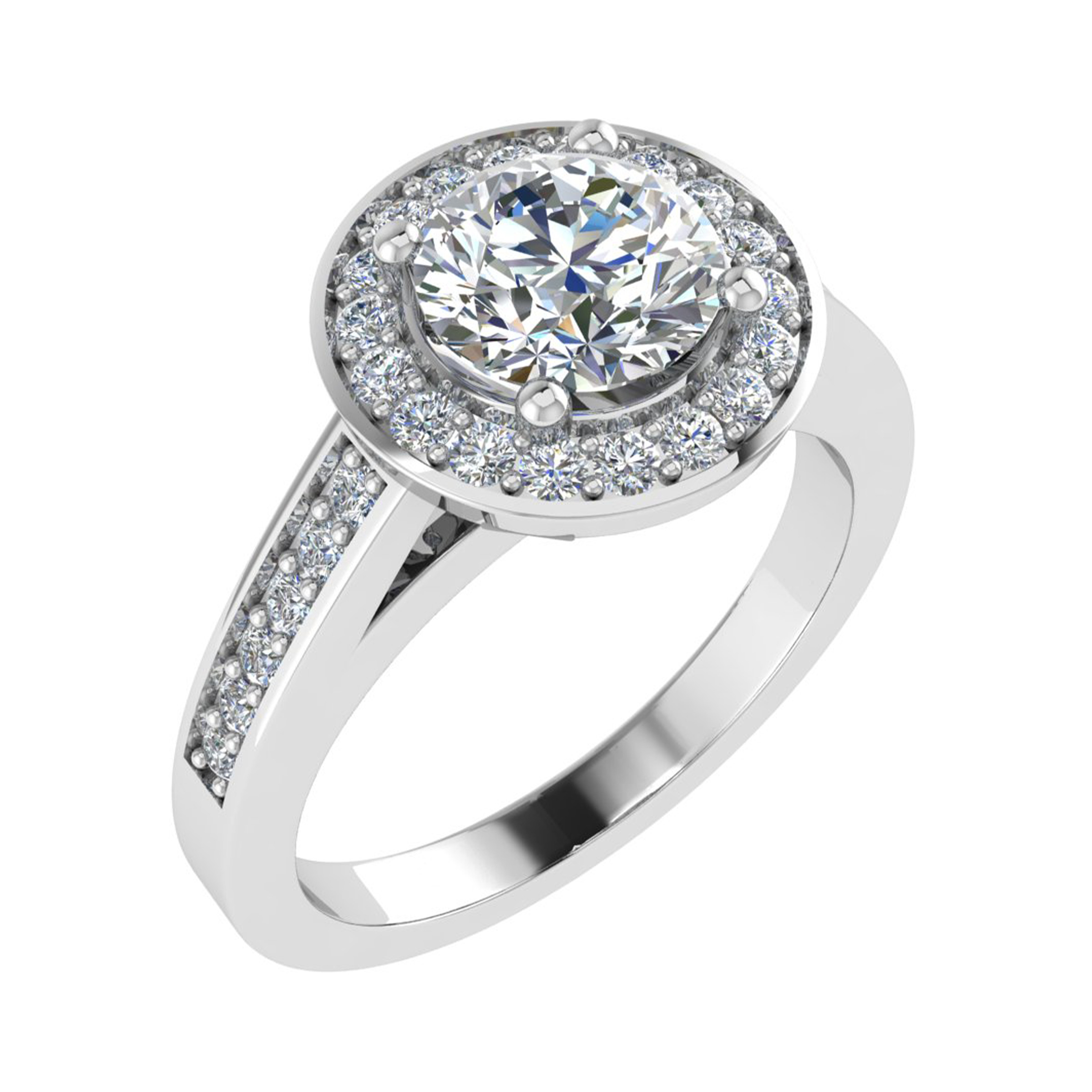 0.2 Ct Natural Round Cut Suki  Cluster Diamond Rings in 9K White Gold