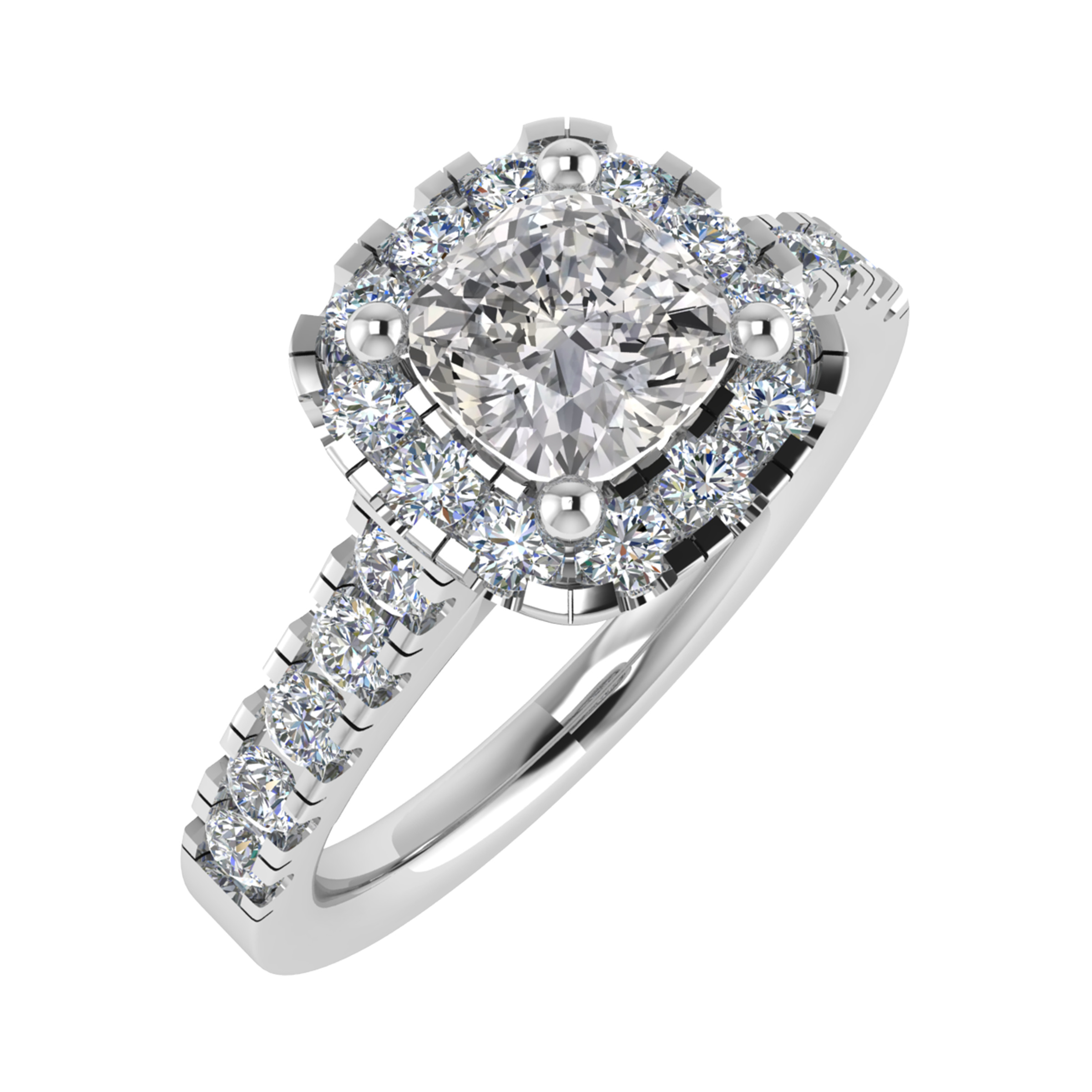 Rhea Underhead Rail Design Halo Engagement Ring 