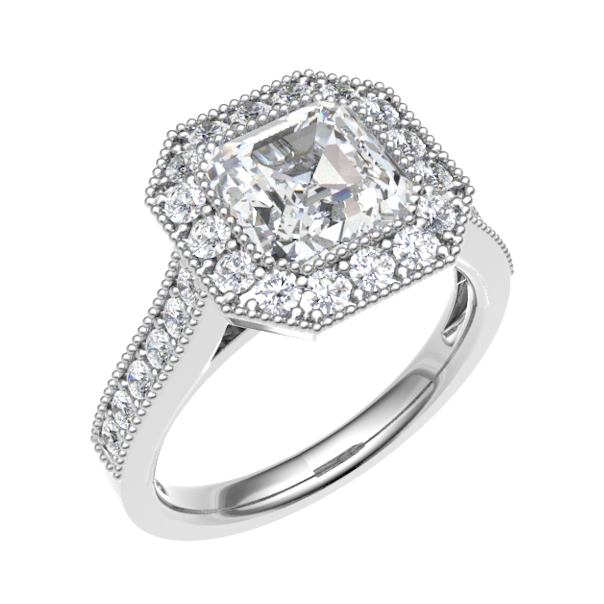 Keira Diamond On Underhead Rail Halo Engagement Ring