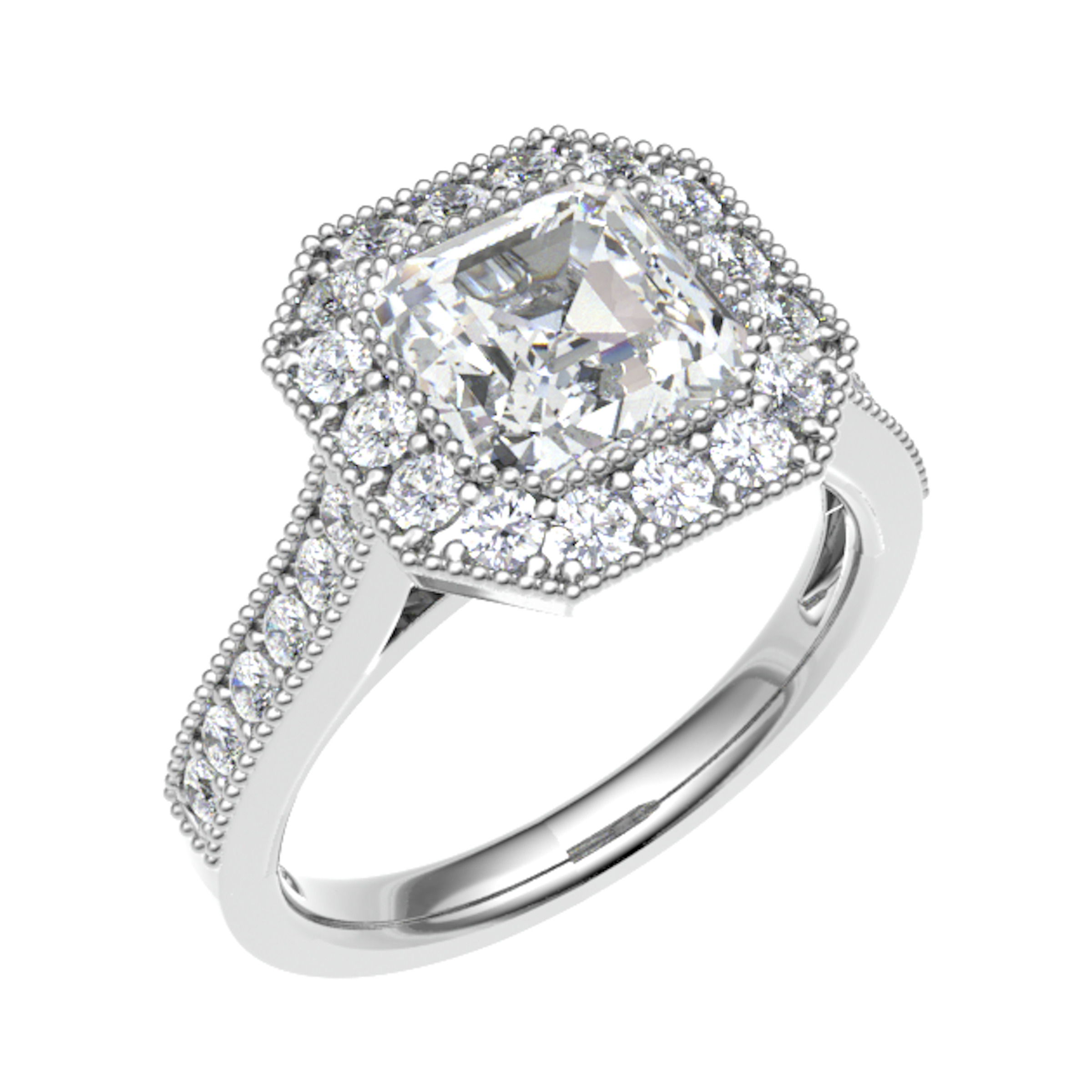 0.3 Ct Lab-Created Cushion Cut Emmalynn  Everyday Diamond Rings in Silver 925