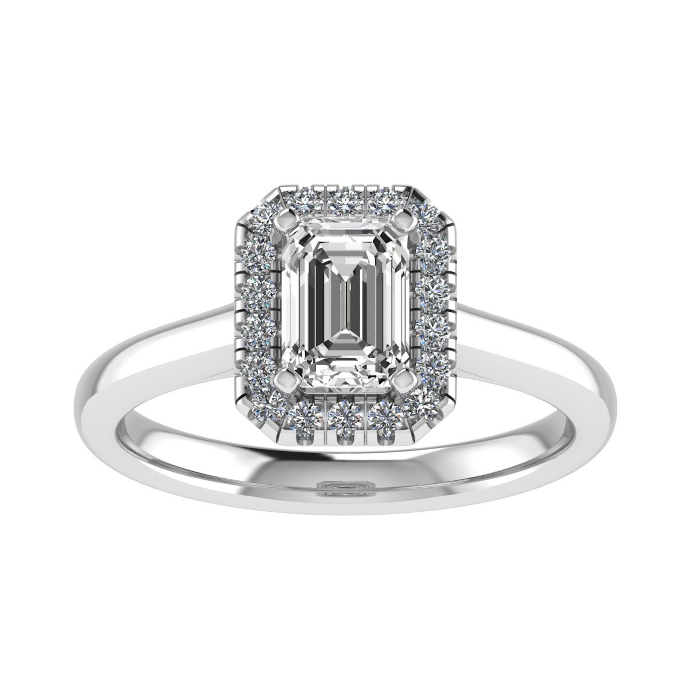 3 Ct Lab-Created Emerald Cut Raya  Everyday Diamond Rings in 9K White Gold