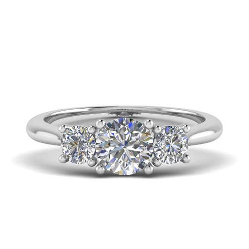 Natural Diamond Round Cut  Amberlie Trilogy Engagement Rings in Silver 925