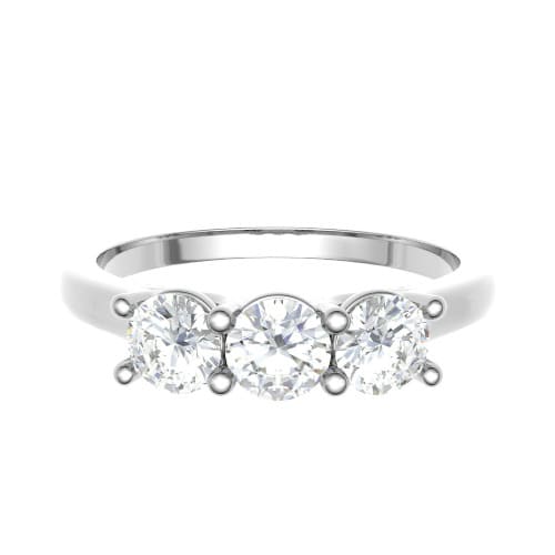 0.2 Ct Lab-Created Round Cut Darylene  3 Stone Ring Diamond Rings in 9K White Gold