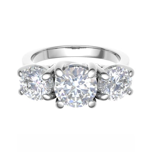 0.2 Ct Lab-Created Round Cut Darbee  3 Stone Ring Diamond Rings in 9K White Gold