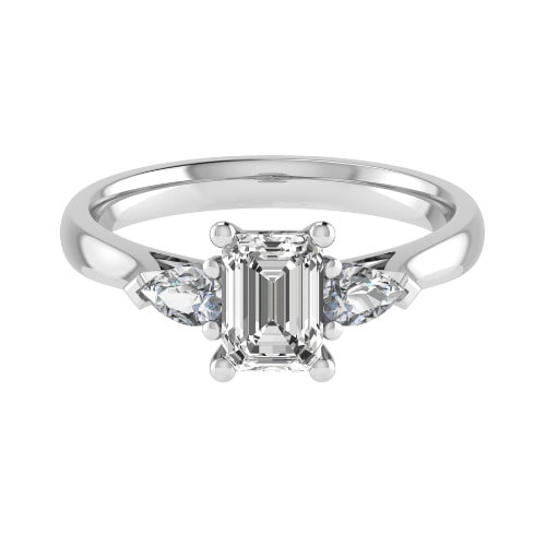 Isabela Emerald Cut Tapered Shoulder Engagement Ring