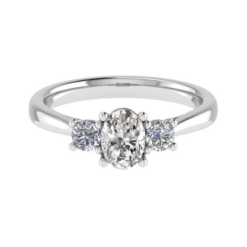 0.5 Ct Lab-Created Oval Cut Daralice  3 Stone Ring Diamond Rings in 9K White Gold