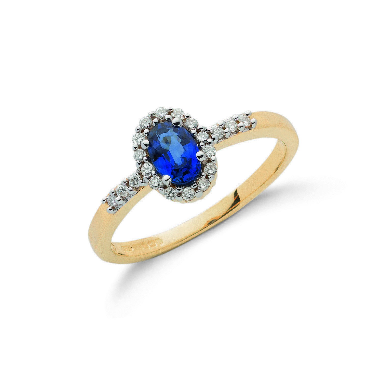 1.00 Carat Beautiful Oval Shaped Sapphire Cluster Ring