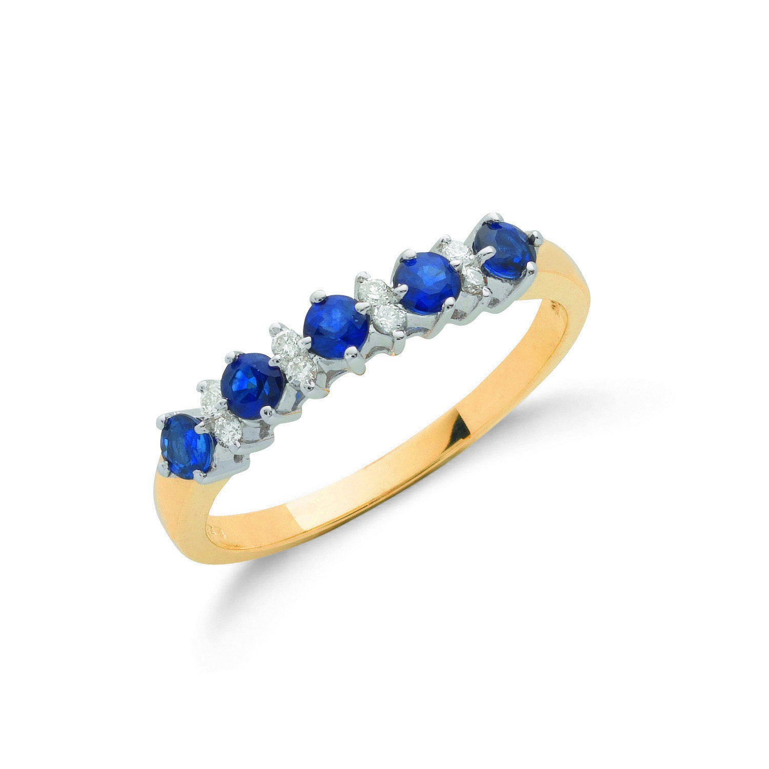 0.75 Carat Designer Brilliant Round Sapphire Eternity Ring