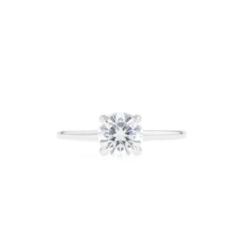 0.2 Ct Natural Round Cut Calina  Solitaire Diamond Rings in 9K White Gold