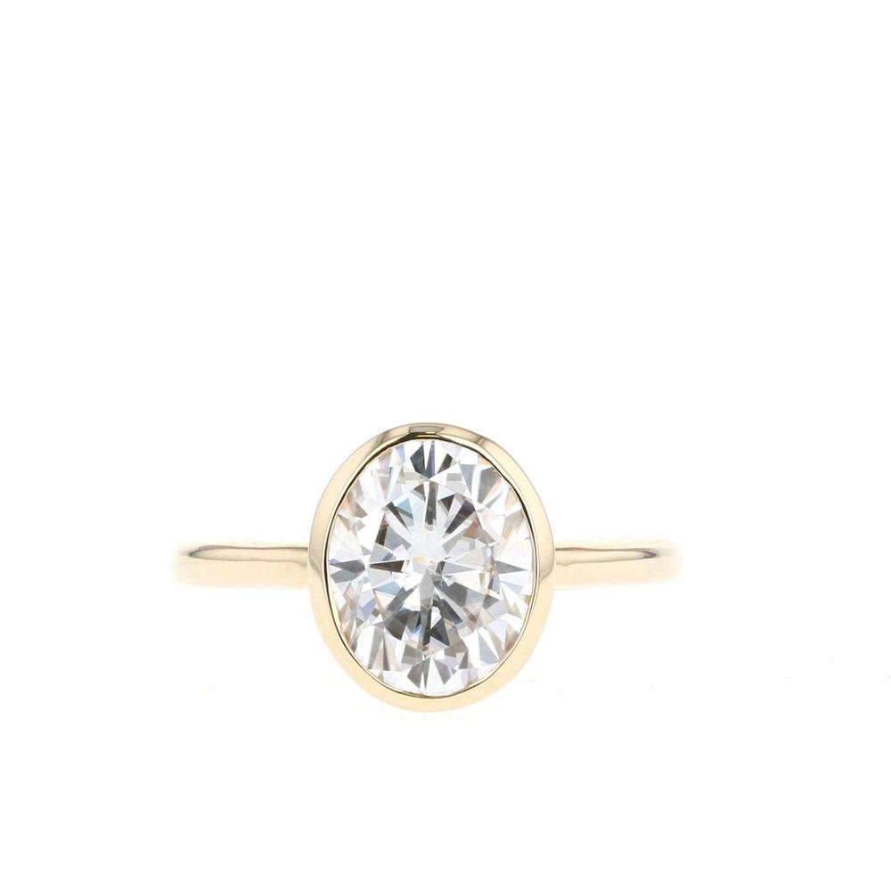 0.2 Ct Lab-Created Diamond Oval Cut Cena  Classic Solitaire Engagement Rings in Silver 925