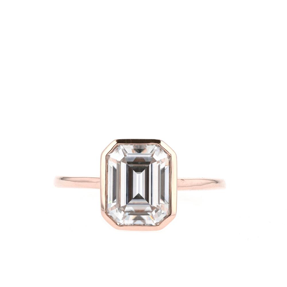 0.2 Ct Lab-Created Diamond Emerald Cut Carrina  Classic Solitaire Engagement Rings in 9K White Gold