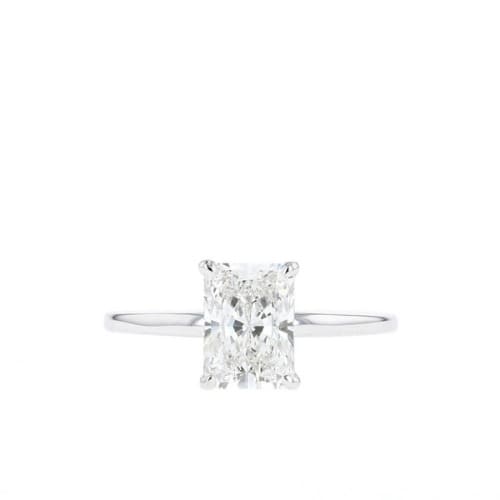 0.2 Ct Natural Radiant Cut Chante  Solitaire Diamond Rings in 9K White Gold