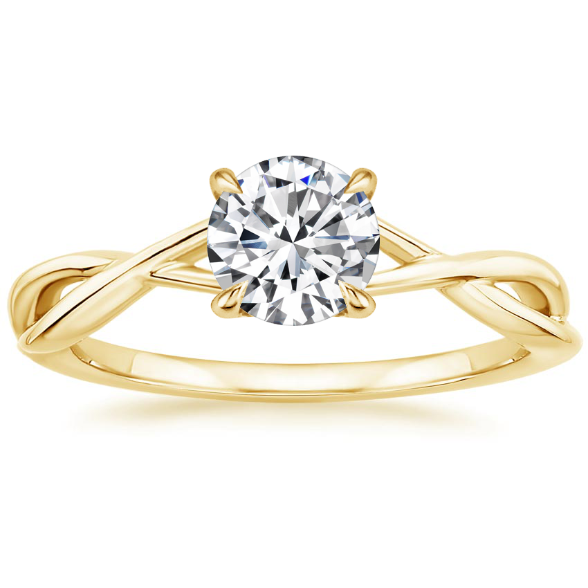 0.20-3.00 Carat Stylish Twisted Round Shaped Diamond Solitaire Engagement Ring