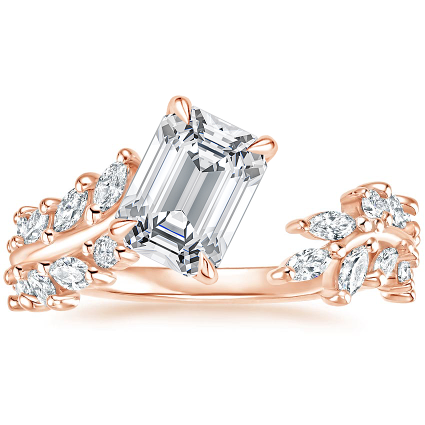 3 Ct Lab-Created Diamond Emerald Cut  Charlee Side Stone Engagement Rings in Silver 925