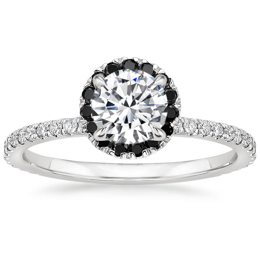 0.20-3.00 Carat Round Cut Engagement Ring With Diamond And Black Diamond Set