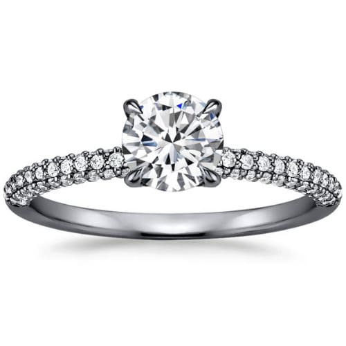 3 Ct Lab-Created Diamond Round Cut Clare Side Stone Engagement Rings in Silver 925