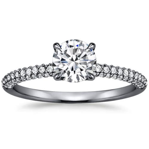 0.20-3.00 Carat Round Cut Engagement Ring With 3 Row Diamond Set