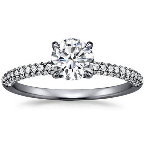 3 Ct Lab-Created Diamond Round Cut Clare Side Stone Engagement Rings in Silver 925