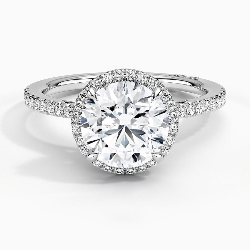 0.2 Ct Lab-Created Round Cut Laila  Cluster Diamond Rings in Silver 925