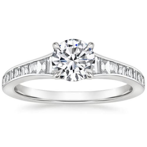 3 Ct Natural Diamond Round Cut Melita Side Stone Engagement Rings in Silver 925