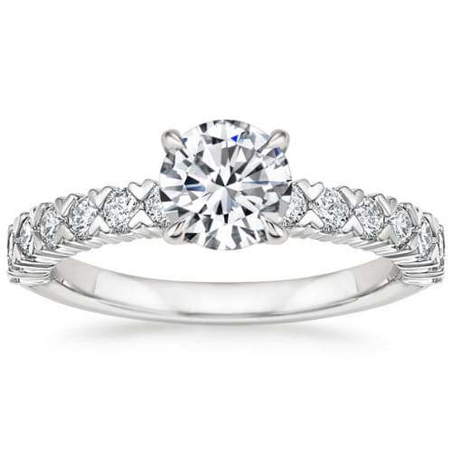 3 Ct Lab-Created Diamond Round Cut Nalshiya Side Stone Engagement Rings in Silver 925