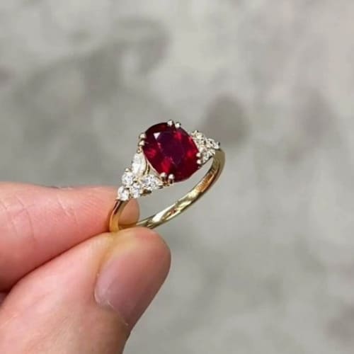 Anneken 1.00 Carat Natural Ruby  Engagement Ring