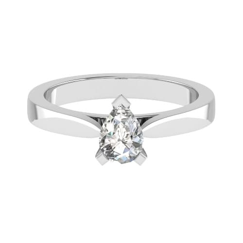 Lab-Created Diamond Pear Cut Iniya  Classic Solitaire Engagement Rings in 9K White Gold