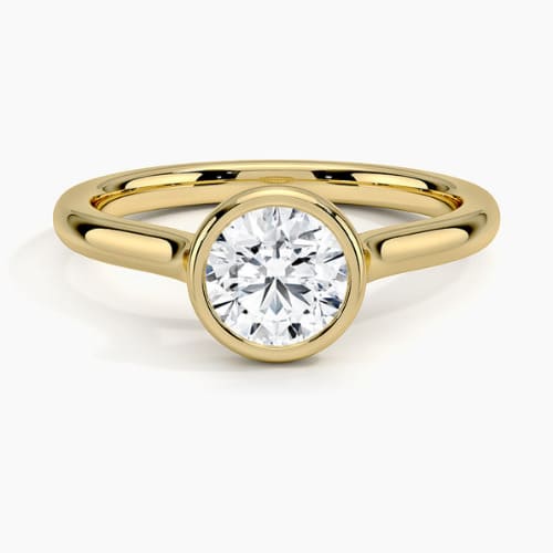 Natural Round Cut Tessa  Solitaire Diamond Rings in 9K Yellow Gold