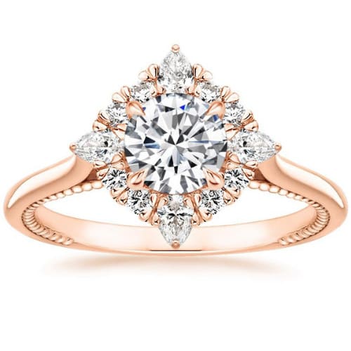 3 Ct Lab-Created Diamond Round Cut Clarissa Side Stone Engagement Rings in Silver 925