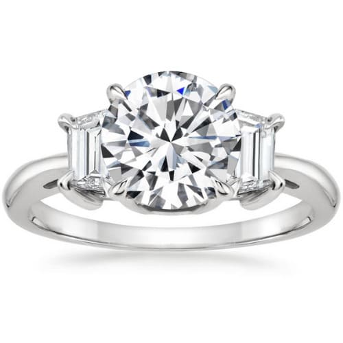Ct Natural Round Cut Martina 3 Stone Diamond Ring Engagement Rings in 9K White Gold
