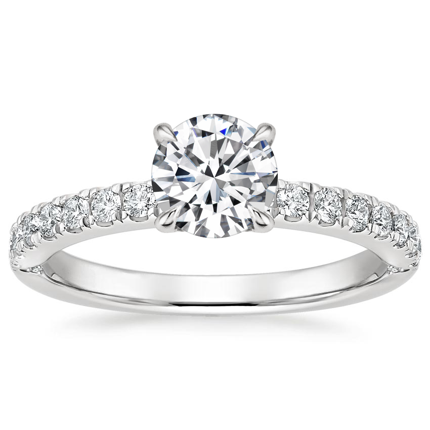 0.25 Ct Lab-Created Diamond Round Cut Corliss  Side Stone Engagement Rings in Silver 925